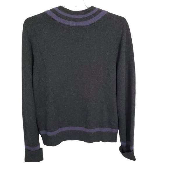 Bloomingdales The Mens Store Sz XL Sweater Cashmere V-neck Pullover Gray Purple - Picture 3 of 12